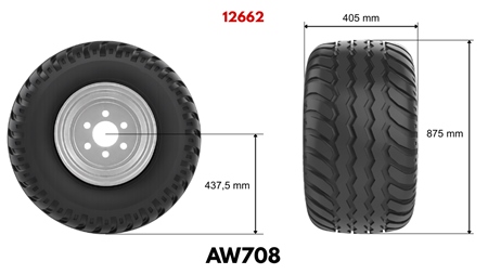 400/60-15,5 PNEVMATIKA AW708 16PL S PLATIŠČEM 13,00X15,5