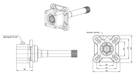 Dimensions SORTIE POUR POMPE HYDRAULIQUE - VOLVO SR-1700-1