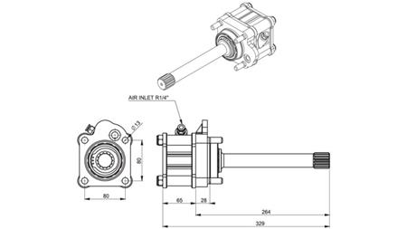 Dimensions SORTIE POUR POMPE HYDRAULIQUE - MAN INTERDAR