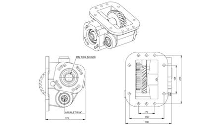 Dimensions DE SORTIE POUR POMPE HYDRAULIQUE - SCANIA GRS 900