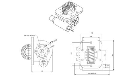 Dimensions DE LA POMPE HYDRAULIQUE - ISUZU MOY CR VACUUM