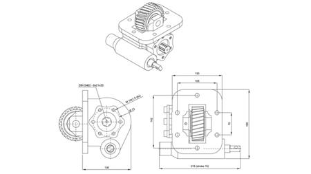 Dimensions DE LA POMPE HYDRAULIQUE - ISUZU HINO MÉCANIQUE