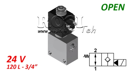 2 potni ventil 3/4 (NO) 24V - 120lit