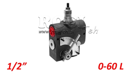 REGULATEUR DE DEBIT HYDRAULIQUE AVEC GRADUTAION (RGELABLE) ET AVEC SOUPAPE DE SURPRESSION (VALVE SECURITE)-1/2
