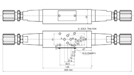 LIMITEUR PRESSION CETOP 3 (A ET B) 15-315 BAR