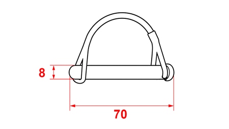 CLIPS DE SECURITE SEMI-CIRCULAIRES Φ 10/45 MM (5PCS)
