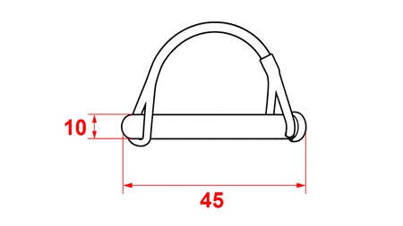 CLIPS / GOUPILLE DE SECURITE SEMI-CIRCULAIRES Φ 10/45 MM (5PCS)