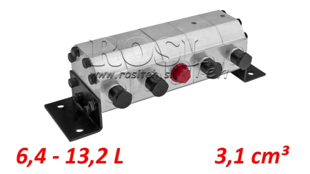 DIVISEUR DE DÉBIT HYDRAULIQUE VOLUMETRIQUE (À ENGRENAGE) - 4x1 (6.4-13.2LIT - MAX.240BAR)- 3.1CC