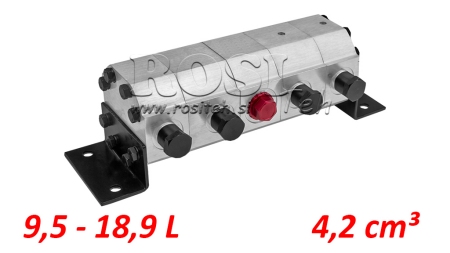 DIVISEUR DE DÉBIT HYDRAULIQUE VOLUMETRIQUE (À ENGRENAGE) - 4x1 (9.5-18.9LIT - MAX.240BAR)- 4.2CC