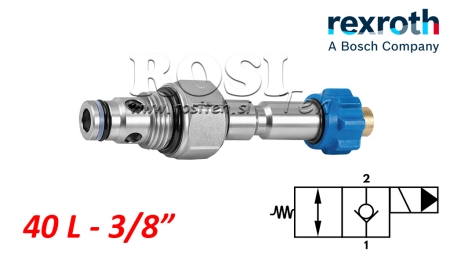 CARTOUCHE 2/2 A CLAPET NORMALEMENT OUVERT, REXROTH G3/8- 40-L/MIN-SANS BOBINE