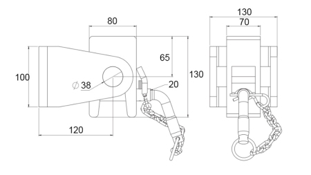 SUPPORT DE BENNE BASCULANTE 80x100 - TYPE FOURCHE - ECO