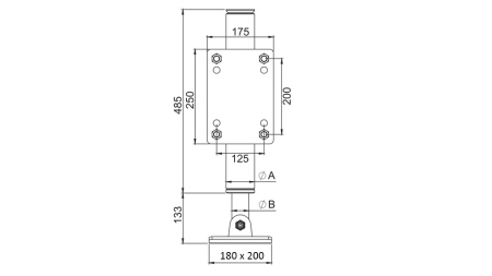 PIED HYDRAULIQUE BIDIRECTIONNEL 365mm - 5.000kg