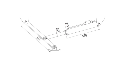 PIED HYDRAULIQUE BIDIRECTIONNEL 380mm - 3.100kg