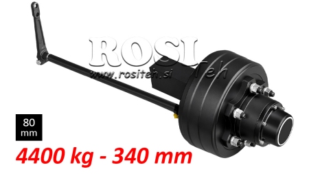 DEMI-ESSIEU AVEC FREINS - 4400 kg (6 VIS) - 340 mm