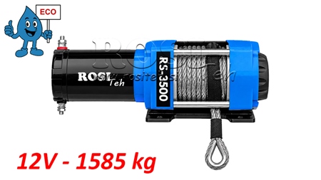 12 V TREUIL ÉLECTRIQUE RS-3500 - 1585 kg - CORDE SYNTHÉTIQUE - ECO