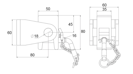 SUPPORT DE BENNE BASCULANTE 50x60 - TYPE FOURCHE - ECO