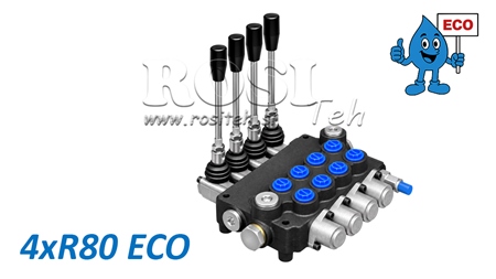 HIDRAVLIČNI ROČNI VENTIL – RAZVODNIK 4-SEKCIJSKI 4xR80 ECO