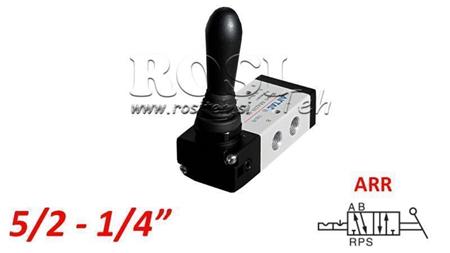 VANNE MANUELLE PNEUMATIQUE 5/2 1/4 PRT-0852-ARR RETOUR MANUEL