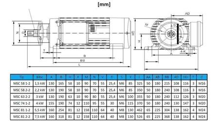 MOTEUR ÉLECTRIQUE CIRCULAIRE 400V-7.5kW-2880rpm MSC 81 2-2