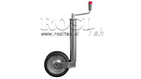 PATTES DE SUPPORT FILETÉES AVEC ROUE POUR REMORQUES 250MM 400KG