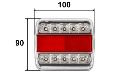 FEU ARRIÈRE LED POUR REMORQUE COMBINÉ 4 FONCTIONS 12V BLANC