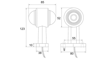 STRANSKA LUČ ZA PRIKOLICE OKROGLA BELO/RDEČA