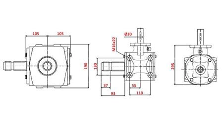 RÉDUCTEUR ANGULAIRE 1:1.56 (56HP-43kW)