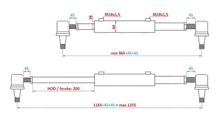 CYLINDRE DE DIRECTION HYDRAULIQUE ZETOR