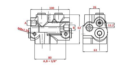 VANNE HYDRAULIQUE POUR MARQUEUR DOUBLE 3/8