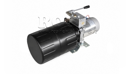 MINI HIDRAVLIČNI AGREGAT 24V DC - 2,2kW = 2,1cc - 8 lit - enosmerni sklop Z ROČNO ČRPALKO