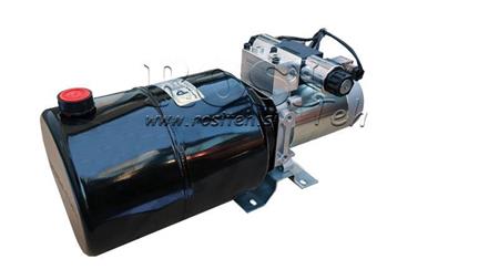 AGGREGAT HYDRAULIQUE MINI 12V CC - 1.6kW = 2.1cc - 8 lit - assemblage à double direction (métal)