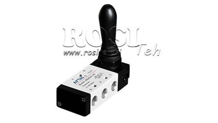 VANNE MANUELLE PNEUMATIQUE 5/3 3/8 PRT-1053-CRV RETOUR AVEC RESSORT