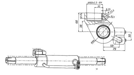 CYLINDRE DE DIRECTION HYDRAULIQUE MASSEY FERGUSON OEM-6202491M91