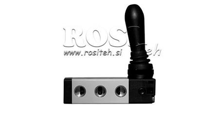 VANNE MANUELLE PNEUMATIQUE 5/3 3/8 PRT-1053-CRV RETOUR AVEC RESSORT