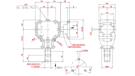 BOÎTE DE VITESSE ANGULAIRE POUR CIRCULAIRE GAUCHE