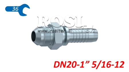 CONNEXION HYDRAULIQUE AGJ JIC74° MALE DN20-1” 5/16-12