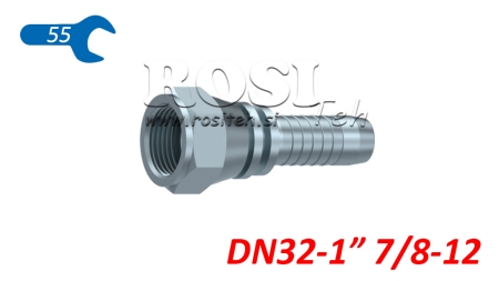 CONNEXION HYDRAULIQUE DKJ JIC74° FEMELLE DN32-1 7/8-12