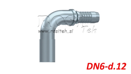 COUPLEUR HYDRAULIQUE DURITE TRANSITION COUDE 90° DN6-d.12