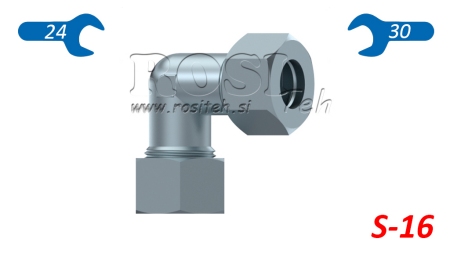 COUDE HYDRAULIQUE 90° S-16 AVEC ÉCROU