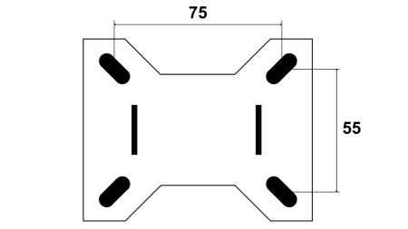 ROUE 100mm AVEC BASE FIXE