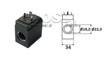 BOBINE ÉLECTROMAGNÉTIQUE 12V DC - YE45 - fi 19.2mm-50mm 30W IP65