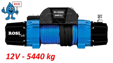 12 V TREUIL ÉLECTRIQUE RS-12000 - 5440 kg - CORDE SYNTHÉTIQUE - ECO