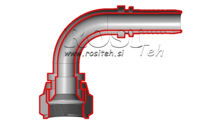HIDRAVLIČNI PRIKLJUČEK DKJ JIC74° ŽENSKI KOLENO 90° DN32-1 5/8-12