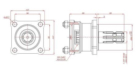 FIXATION CARDAN POUR POMPE À PISTON CAMION/PTO