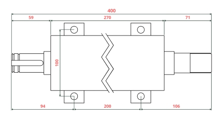 ARBRE DE SCIE CIRCULAIRE EN FONTE 400MM (FILETAGE DROIT)