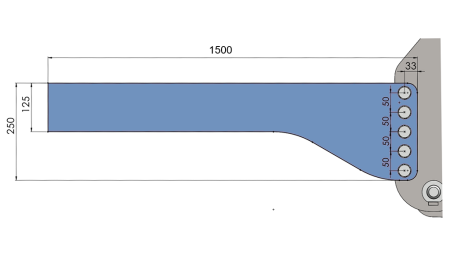 CONSOLE DE MONTAGE UNIVERSELLE POUR HYDRAULIQUE AVANT DE TRACTEUR CAT. 2 & CAT. 3 (1500 mm)