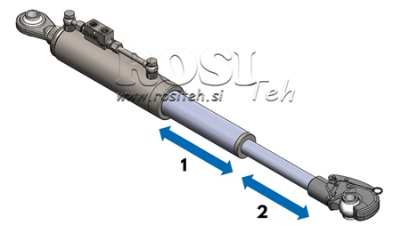 BARRE DE POUSSÉE TÉLESCOPIQUE 3ÈME POINT HYDRAULIQUE AVEC CROCHET AUTOMATIQUE - CAT. 2 (45-95 HP) - 480-697 mm (25,4 mm)