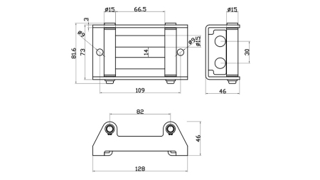 GUIDE-CÂBLE À ROULEAUX POUR CÂBLE EN ACIER (2500) 73x128