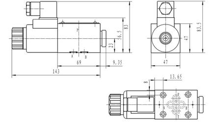 DIMENSIONS DE BOBINE CETOP 3_1 3B