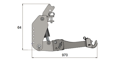 KIT UNIVERSEL HYDRAULIQUE FRONTAL ( AVANT) 2 EME CATEGORIE POUR TRACTEUR 1500 KG (RAL AU CHOIX)